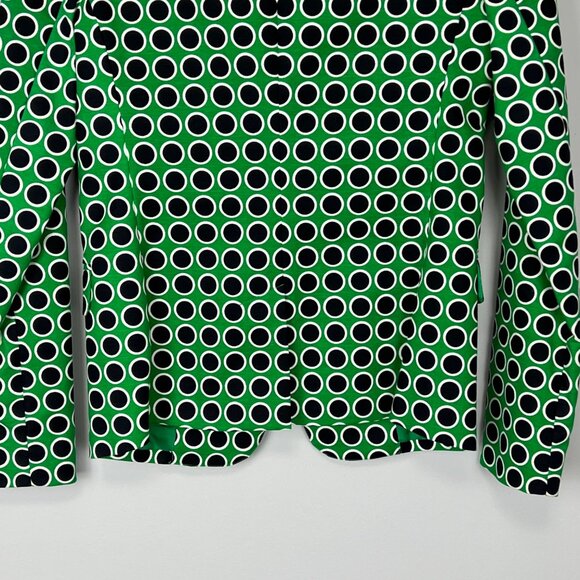 Michael Kors Womens Green Black Polka Dot Blazer Jacket  Single Button size 0 - Picture 8 of 12